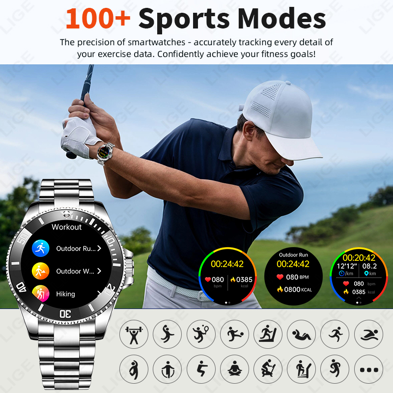 LIGE New Style Luxury Smart Wa - Korean Men Lifestyle review and price