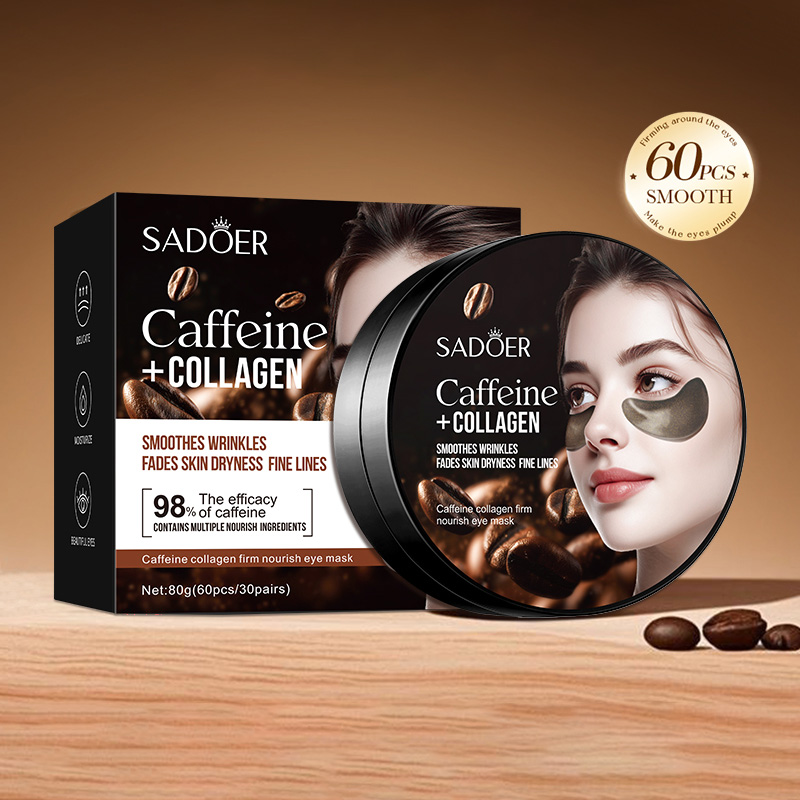 60pcs SADOER Caffeine Crystal  - Sheet Mask Collagen review and price