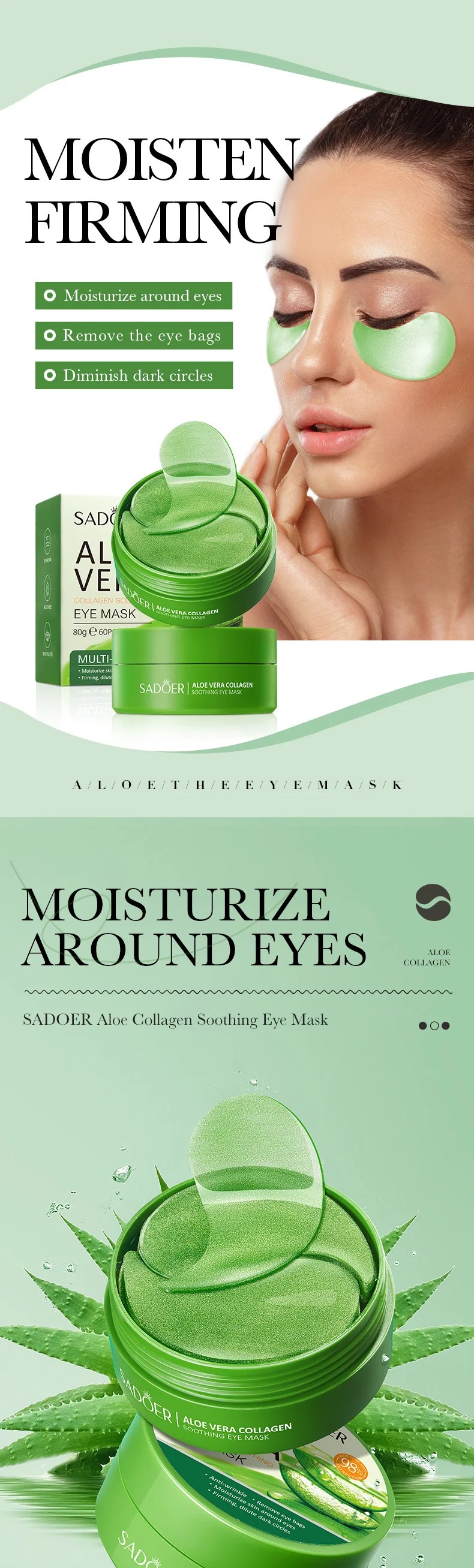 60pcs Aloe Vera Collagen Eye M - Sheet Mask Collagen review and price