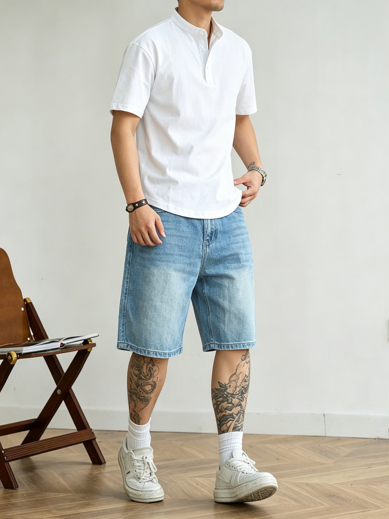 Loose cut blue non stretch den - Korean Men Lifestyle review and price